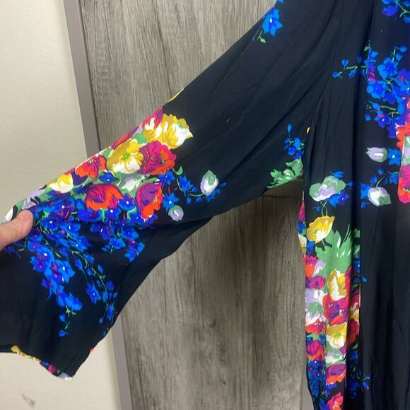 Y2K Fitting Image open front oversized floral kimono women's 3X - Picture 3 of 9